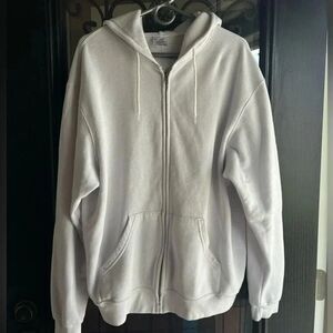 White XL soffe basic zip up
